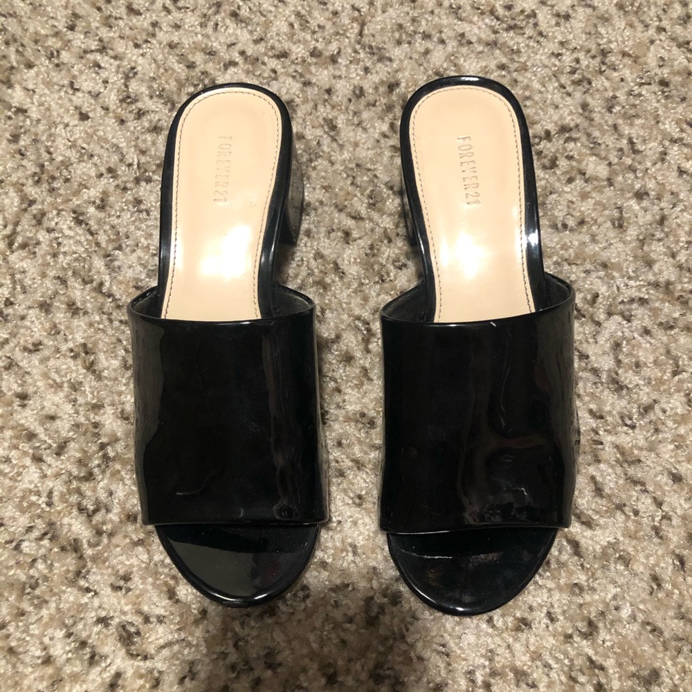 Black block heels